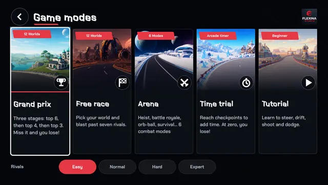 Flexina Star Race — menu-mode